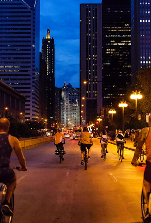Friday Night Bicycle Ride on Michigan Ave
