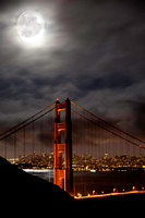 Full Moon over the Golden Gate Bridge 2014